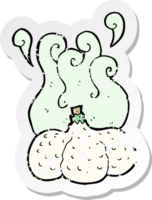 retro distressed sticker of a cartoon garlic png