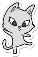 sticker of a confused cartoon cat png