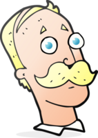 main tiré dessin animé homme avec moustache png