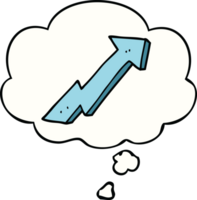 cartoon positive growth arrow with thought bubble png