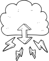 main tiré noir et blanc dessin animé numérique nuage png