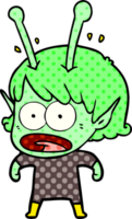 cartoon shocked alien girl png