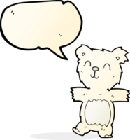 cartoon cute polar bear cub with speech bubble png