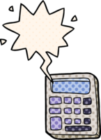 cartoon calculator with speech bubble in comic book style png