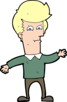 cartoon waving man png