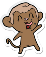 sticker of a crazy cartoon monkey png