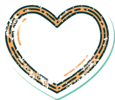 iconic distressed sticker tattoo style image of a heart png