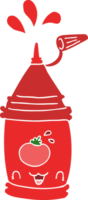 botella de ketchup de dibujos animados de estilo de color plano png