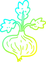 cold gradient line drawing of a cartoon old onion png