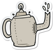 sticker of a cartoon old kettle png