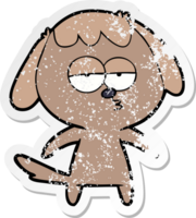 vinheta angustiada de um cachorro entediado de desenho animado png