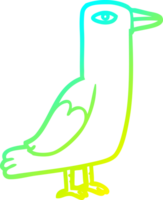 cold gradient line drawing of a Cartoon bird png