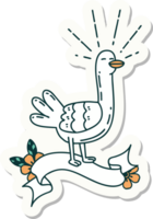 sticker of a tattoo style sea bird png