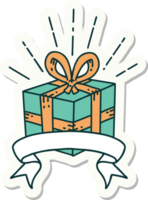 sticker van een tatoeëren stijl Kerstmis Cadeau png