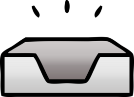 gradient shaded cartoon of a empty in tray png