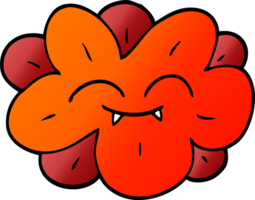 tecknad doodle blomma med ansikte png