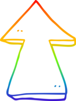 rainbow gradient line drawing of a cartoon pointing arrow png