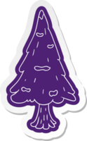 cartoon sticker single snow covered tree png