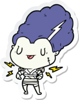 sticker of a cartoon undead monster woman png