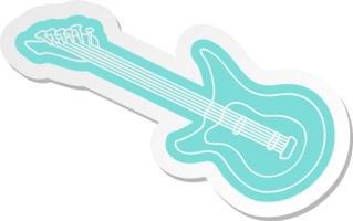 cartoon sticker of a guitar png