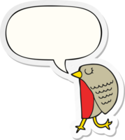 dessin animé oiseau avec discours bulle autocollant png