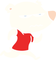 angry bear polar flat color style cartoon png