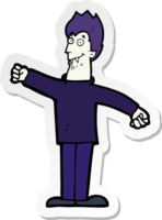 sticker of a cartoon happy vampire png