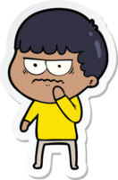 sticker of a cartoon annoyed man png