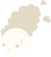 flat color style cartoon dusty old skull png