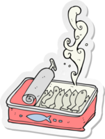 autocollant d'une boîte de dessin animé de sardines png