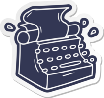 cartoon sticker of old school typewriter png