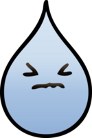 gradient shaded quirky cartoon emotional rain drop png