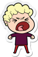 sticker of a cartoon furious man png