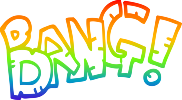 rainbow gradient line drawing of a cartoon bang symbol png