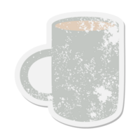 adesivo grunge tazza di caffè png