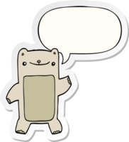 cartoon teddy bear with speech bubble sticker png