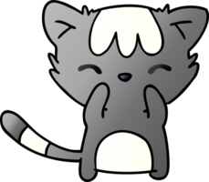 hand drawn gradient cartoon of cute kawaii cat png