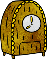 mano disegnato strutturato cartone animato scarabocchio di un vecchio stile orologio png