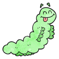 hand textured cartoon caterpillar png