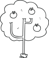 line drawing quirky cartoon tree png