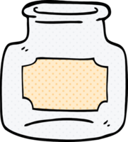 cartoon doodle of clear glass jar png