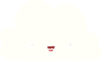 nuage de dessin animé mignon style couleur plat png