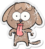 distressed sticker of a cute cartoon dog png