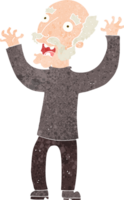 desenho animado velho aterrorizado png