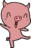 Cartoon-Schwein tanzt png