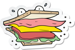 sticker of a sandwich cartoon character png