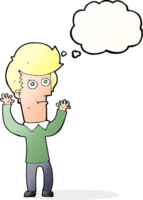 cartoon shocked man with thought bubble png