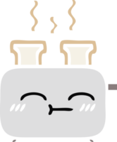 flat color retro cartoon of a of a toaster png