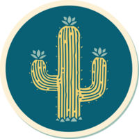 sticker van tatoeëren in traditioneel stijl van een cactus png