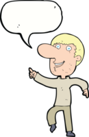 cartoon happy man dancing with speech bubble png
